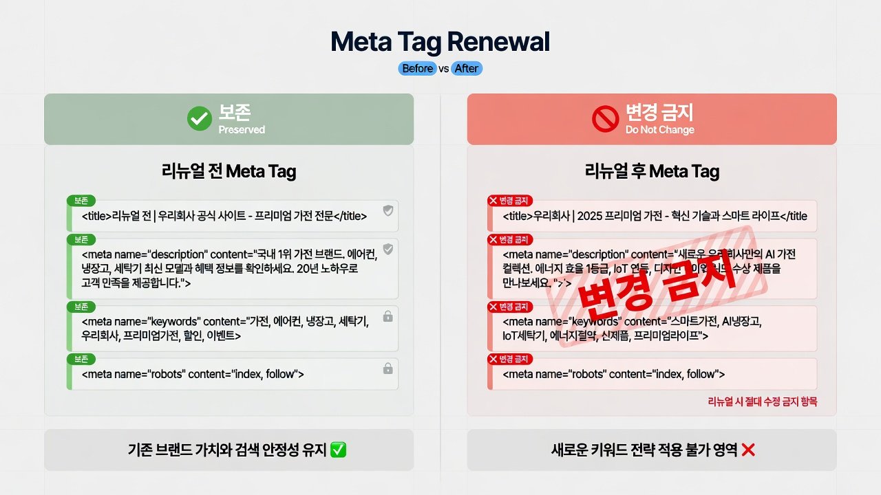 리뉴얼 전후 메타 비교