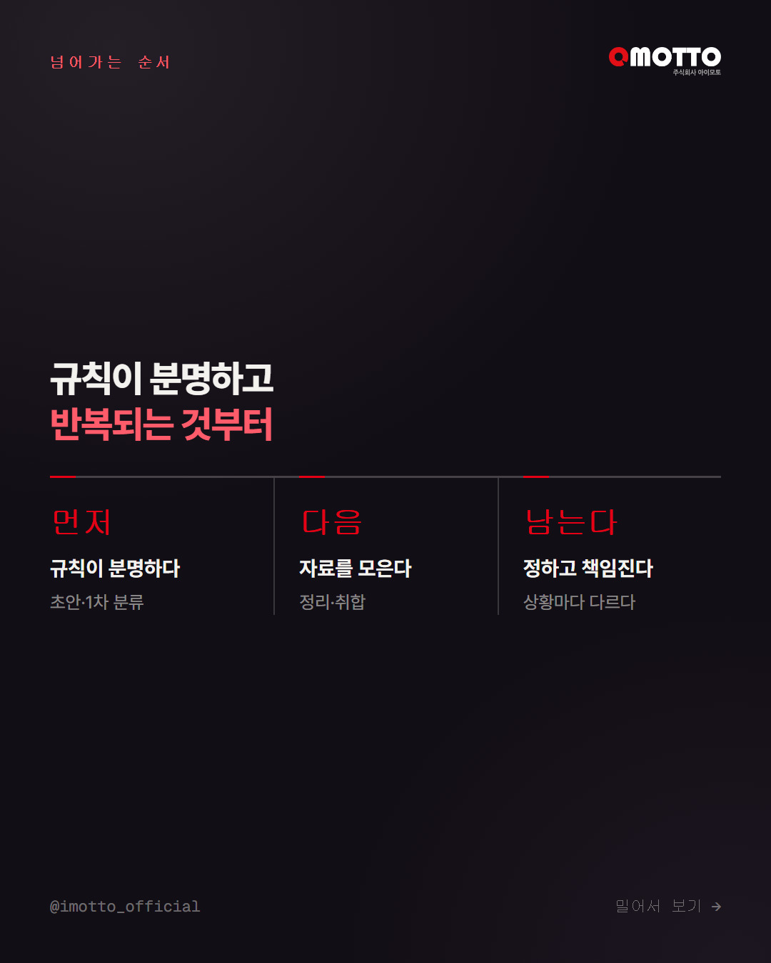 업무가 넘어가는 순서