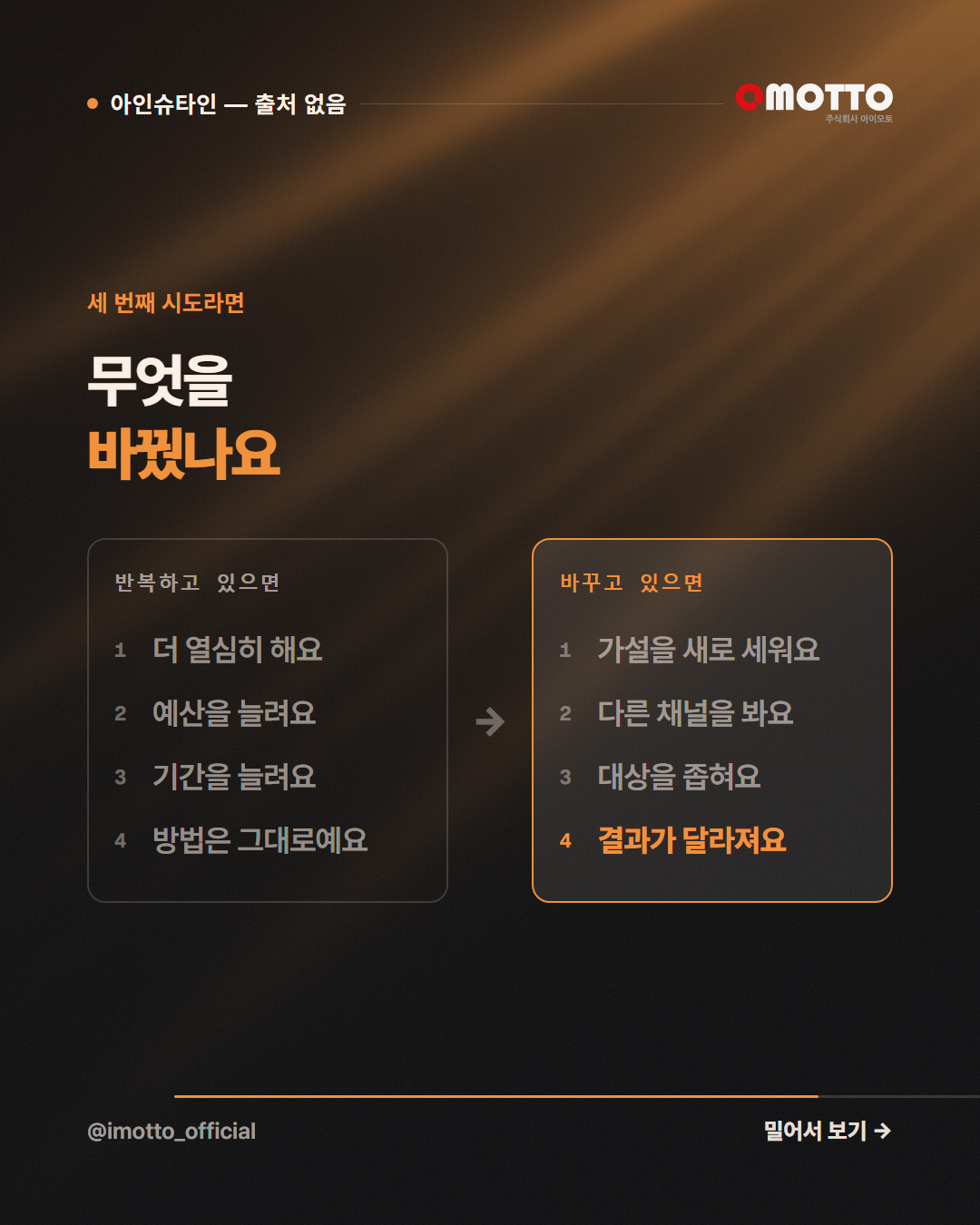'광기의 정의'는 아인슈타인이 한 말이 아니다 카드뉴스 4번째 장