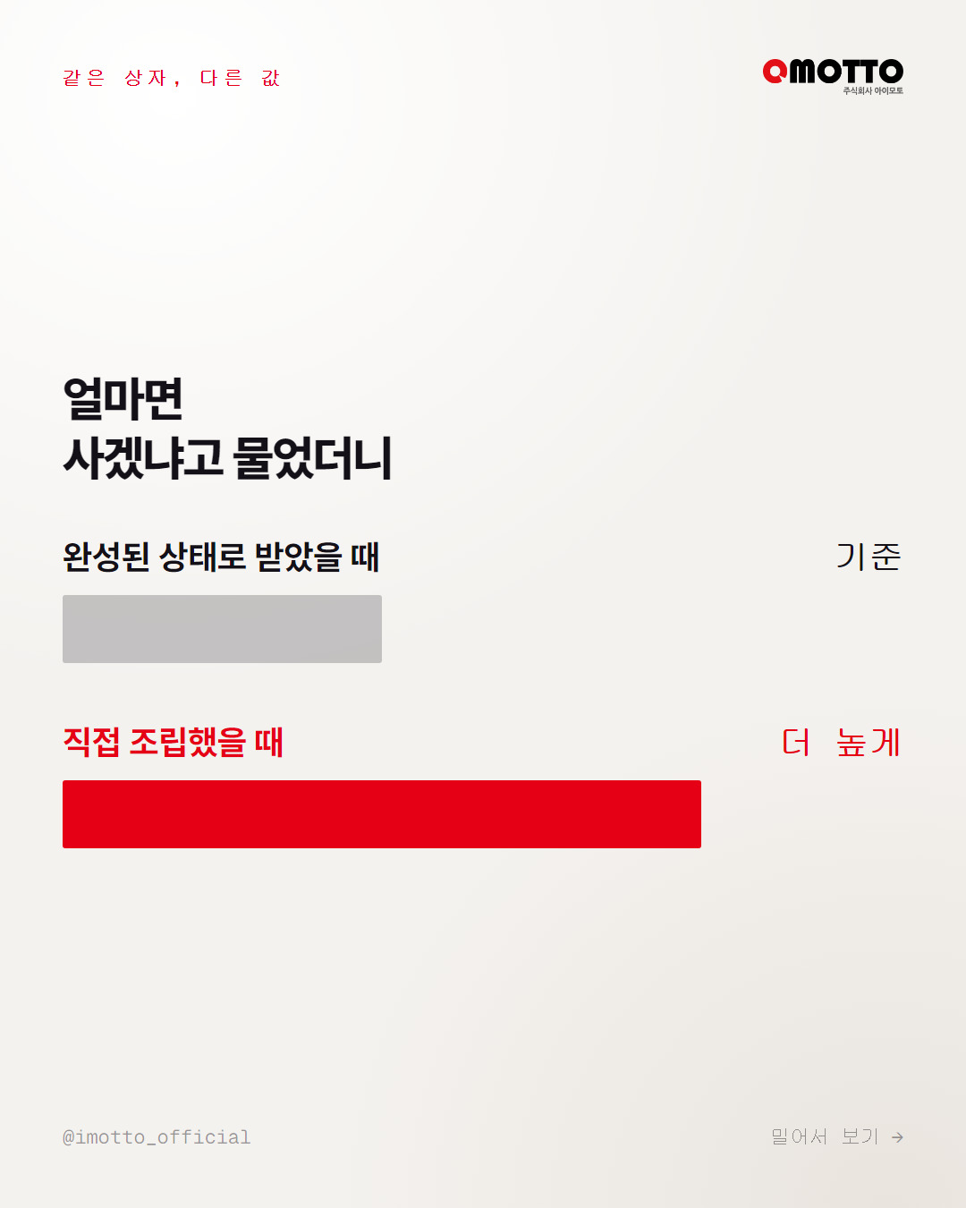 완성품과 직접 조립품에 매긴 값의 차이