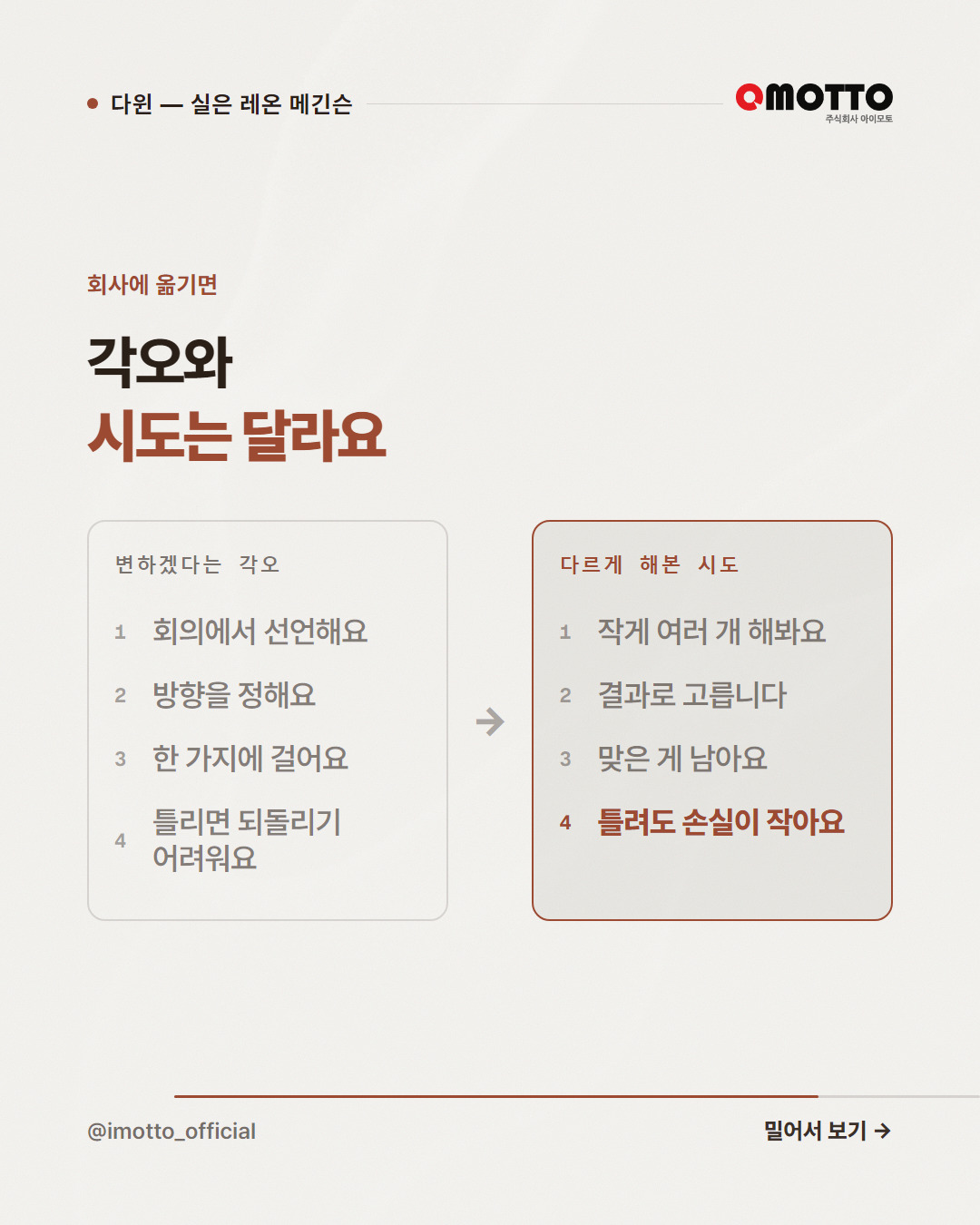 '적응하는 종이 살아남는다'는 다윈의 말이 아니다 카드뉴스 4번째 장